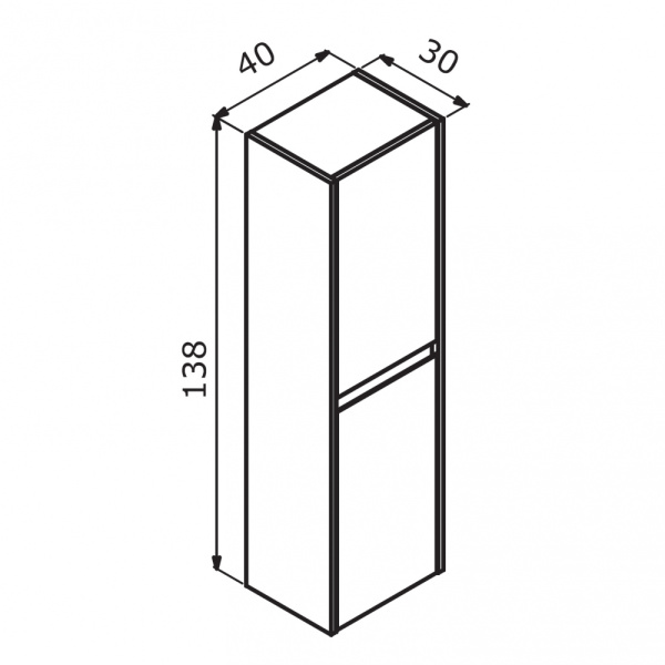 Пенал Orka Lisbon 40 3001191 серый матовый
