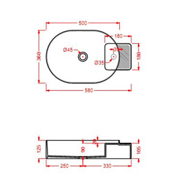 Раковина Artceram Cartesio CAL001 34 00