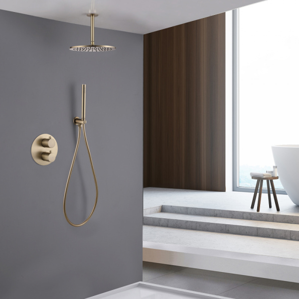 Душевой комплект Abber Wasser Kreis AF8121G золото матовое