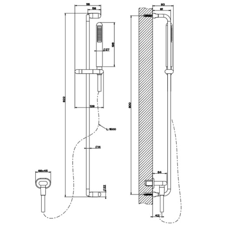 Душевая штанга Gessi Goccia 33642#080 золото