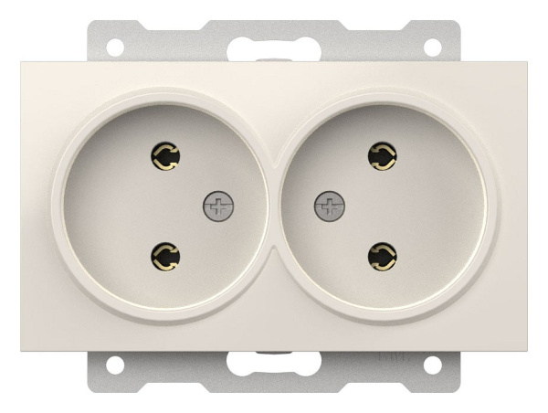 Розетка двойная без заземления без рамки Elbi Eleсtriс Zena Vega 609-010200-908