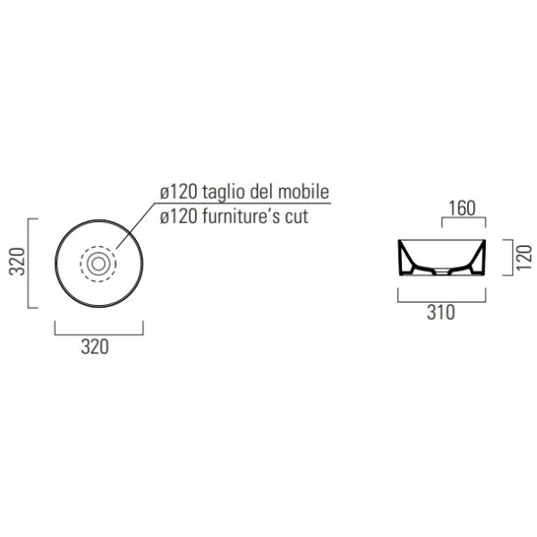 Раковина 32x32 см GSI Kube X 943526