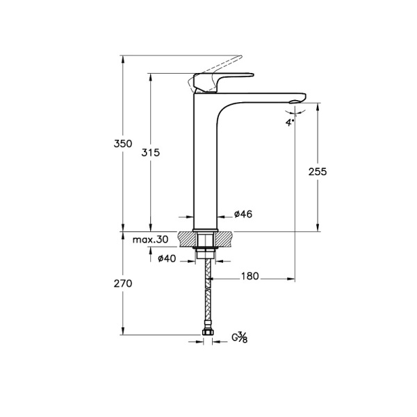 Смеситель раковины-чаши Vitra Root Round A42707EXP хром
