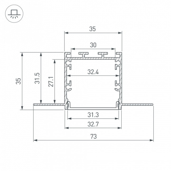 Профиль встраиваемый Arlight LINIA32 056262