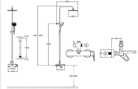 Душевая система Jacob Delafon Aleo 2.0 E26809-CP