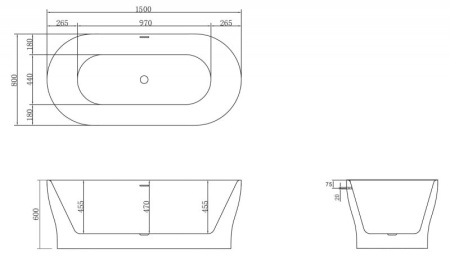 Акриловая ванна BelBagno 170x80 BB405-1700-800