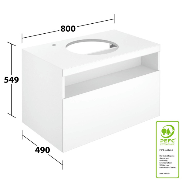 Тумба под раковину Keuco Stageline 50 32864970100 с подсветкой