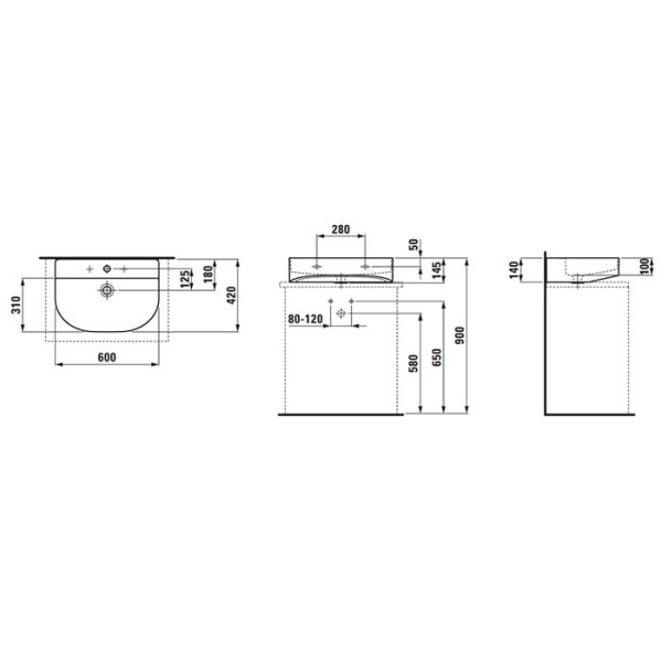 Раковина Laufen Sonar 60 8.1634.2.000.104.1
