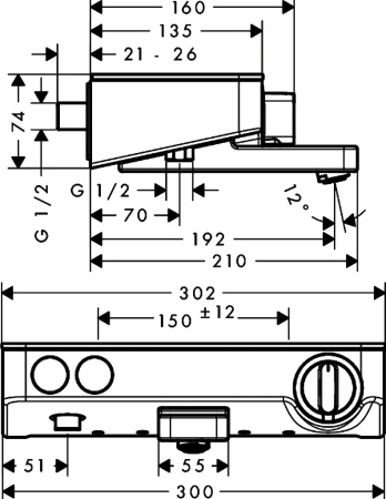 Смеситель для ванны hansgrohe Select 13151000
