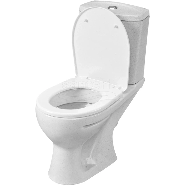 Унитаз-компакт Santeri Ultra 1.P401.3.S01.00B.F (4607143319660) косой выпуск, с сиденьем, крап на белом