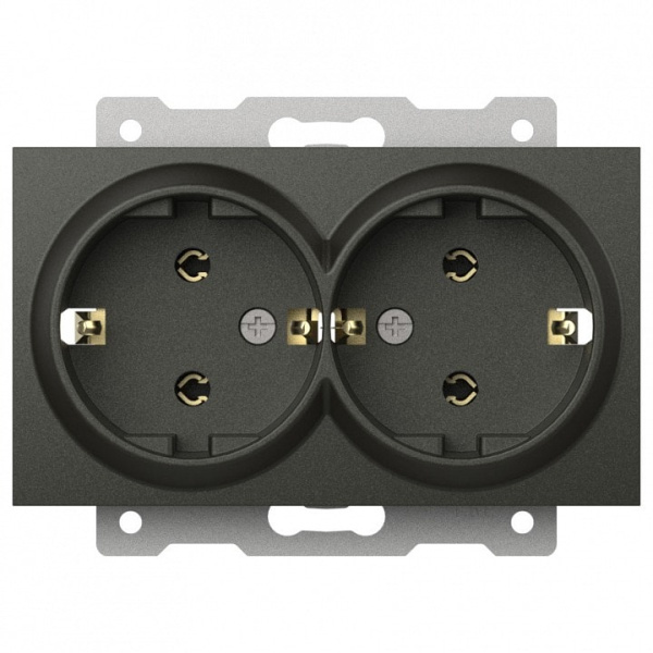 Розетка двойная с заземлением без рамки Elbi Eleсtriс Zena Vega 609-011100-907