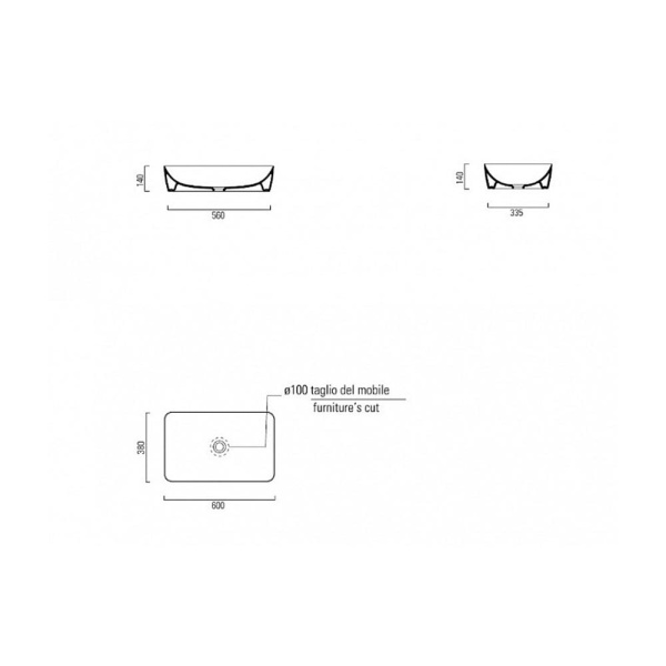 Раковина GSI Nubes 60 903611
