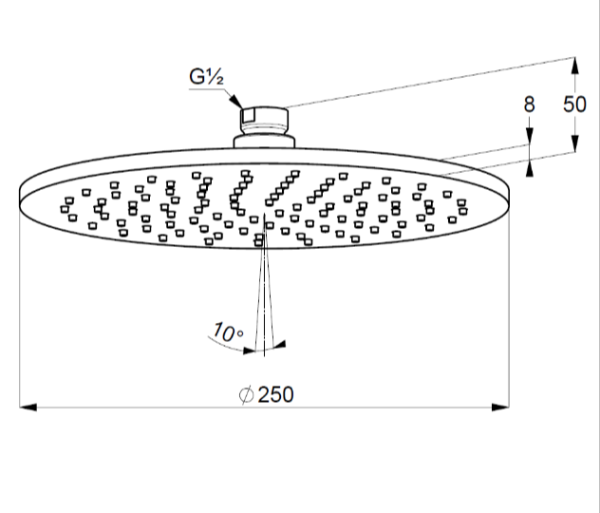 Верхний душ Kludi A-Qa 64325N0-00 брашированное золото