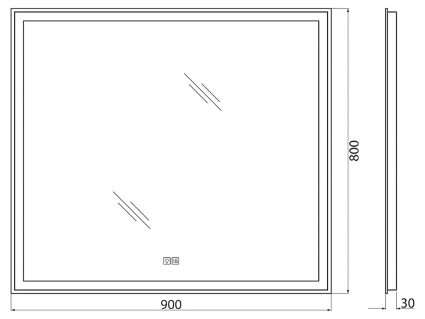 Зеркало BelBagno SPC-GRT-900-800-LED-TCH-WARM