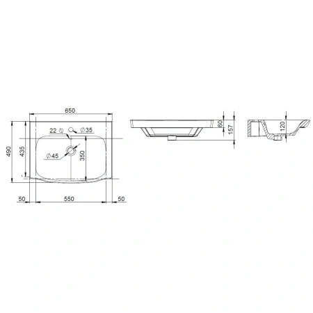 Раковина 65x49 см Am.Pm Like M80WCC0652WG