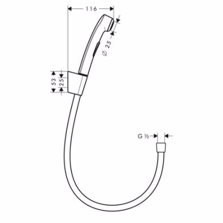 Гигиенический душ hansgrohe 32129000 с держателем и шлангом