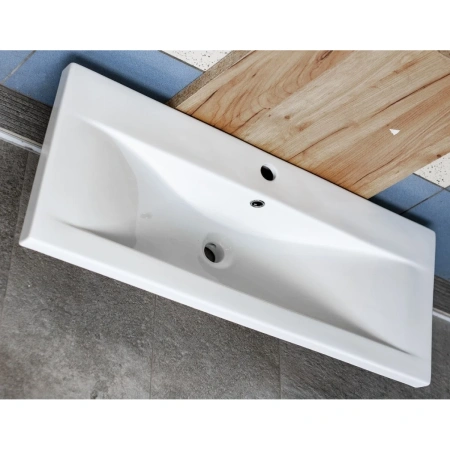 Раковина CeramaLux 9393-100 102x40 см, накладная, белый