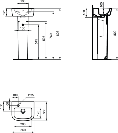 Раковина Ideal Standard Tempo T056801