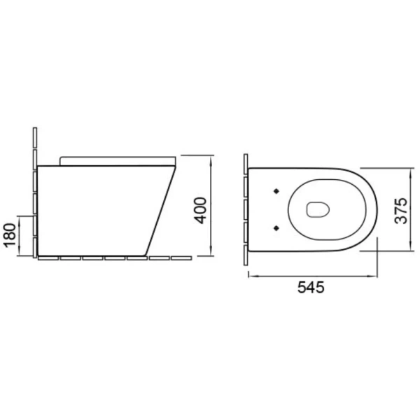 Приставной безободковый унитаз SantiLine SL-5020