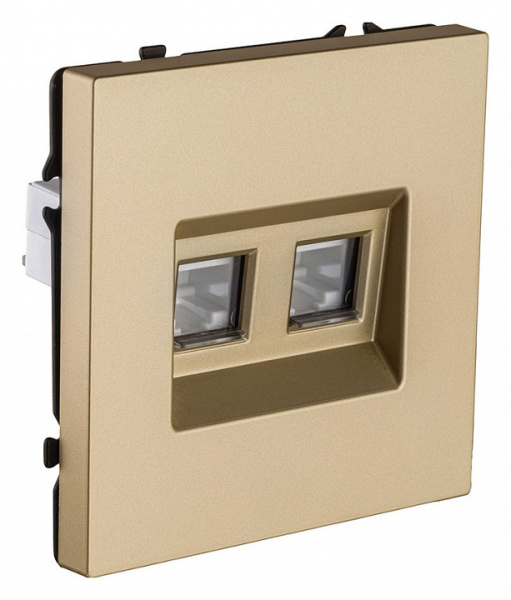 Розетка двойная Ethernet RJ-45 и со шторками, без рамки Kollinger Eclipse EC-018GD