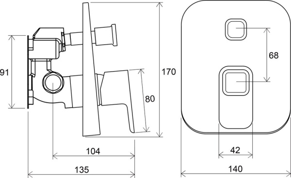 Смеситель для душа Ravak TD 065.00 X070070