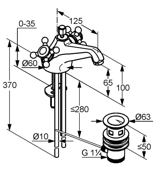 Смеситель для раковины Kludi Adlon 510124520