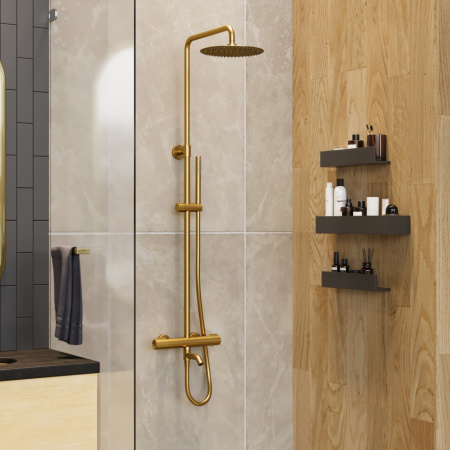 Душевая стойка Paini Cox 78PJ687THSSD250F1B с термостатом брашированное золото