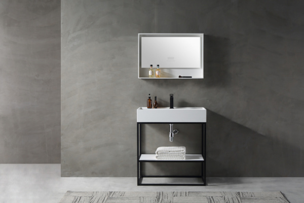 Тумба с раковиной Abber Stein 80 AS2630 черный