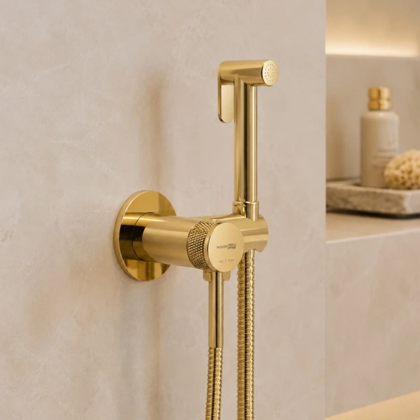 Гигиенический душ WasserKRAFT Muritz 9838PG со смесителем, золотой