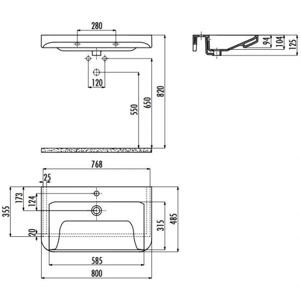 Раковина 80x48,5 см Creavit Icon IC08000000