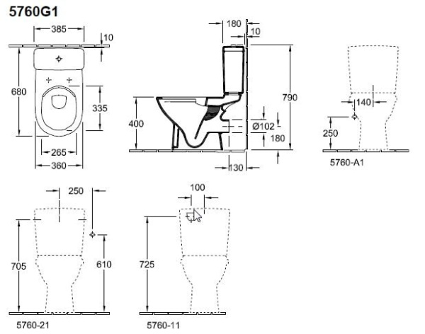 Бачок для унитаза Villeroy&Boch O.novo 5760G101