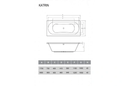 Акриловая ванна Relisan Katrin 170х75 Гл000026032 белый