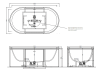 Ванна Cielo Arcadia Cibele 160x86 CIBAT