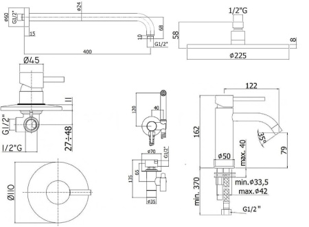 Комплект смесителей Paffoni Light KITZLIG011CR071 с гигиеническим душем