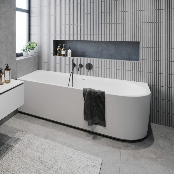 Акриловая ванна Riho Desire Corner Velvet B087001105 184x84 см R, угловая, белый матовый