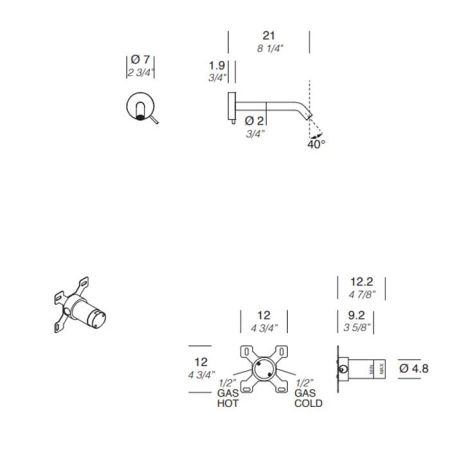 Внутренняя часть Milldue 2556 для смесителя 2555