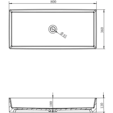 Раковина-чаша Abber Rechteck AC2219 80x36 см, накладная, белый