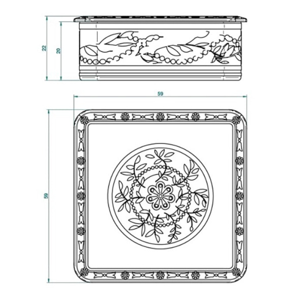 Коробка для таблеток THG Marquise blanc dcor Platine A7G.A02.4617 белый