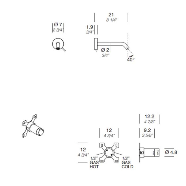 Внутренняя часть Milldue 2556 для смесителя 2555