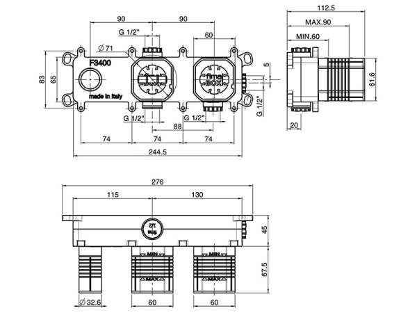 Внутренняя часть смесителя FIMA Carlo Frattini FimaBox F3400
