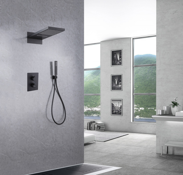 Душевой комплект Abber Weiss Insel AF8052B черный матовый