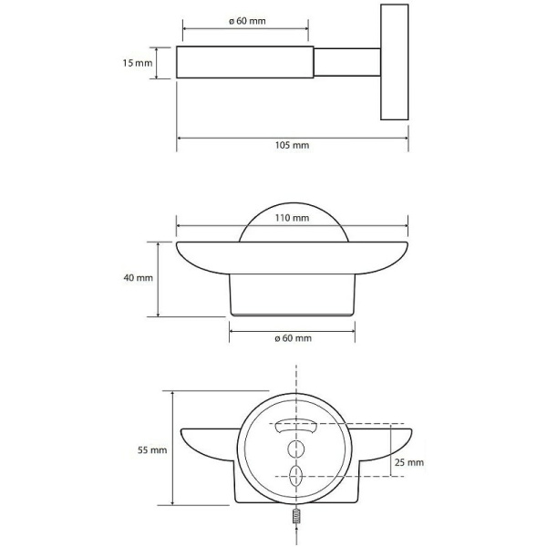 Мыльница стеклянная Bemeta Hematit 159108042