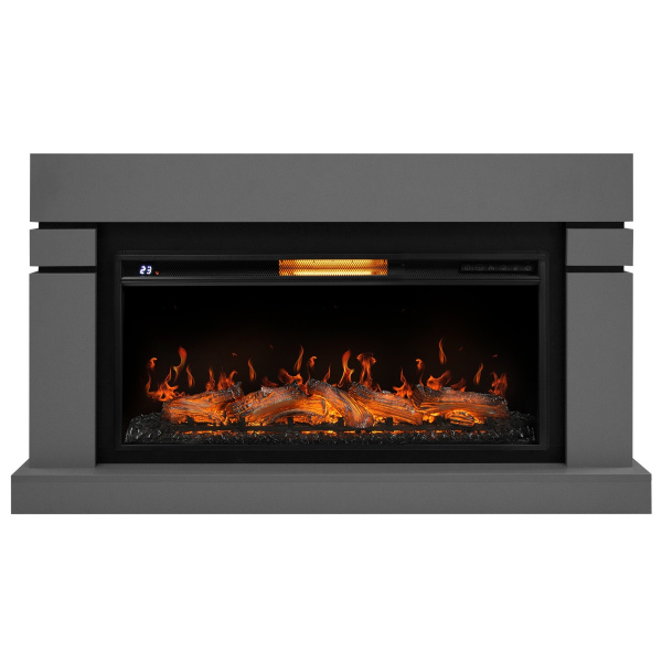 Каминокомплект: Очаг Electrolux EFP/P-4220LS, портал Lindos 42/40/36, светло-серый, р/в
