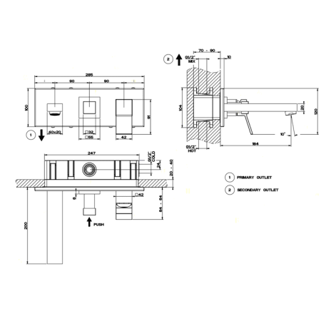 Смеситель для раковины Gessi Rettangolo K 53136#031