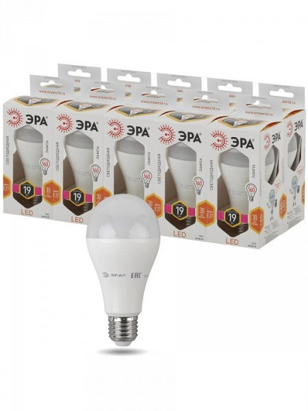 Лампа светодиодная Эра Стандарт E27 19Вт 2700K LED A65-19W-827-E27