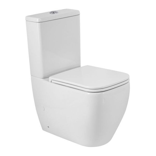 Унитаз-компакт безободковый со смывом TORNADO BelBagno LUCE BB2197CP-TOR/SC