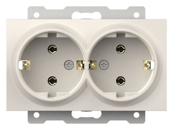 Розетка двойная с заземлением, без рамки Elbi Eleсtriс Zena Vega 609-010200-907