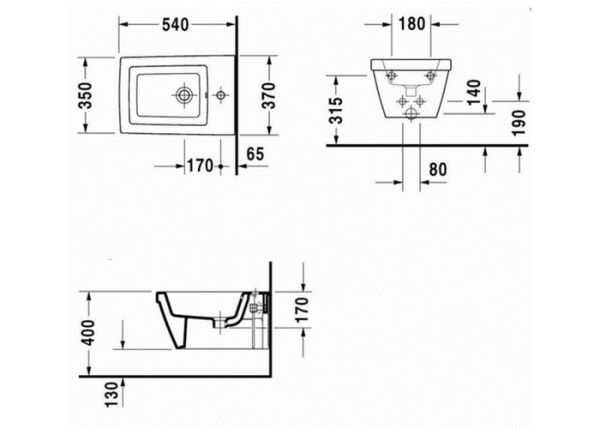 Биде подвесное Duravit 2nd floor 2254150000