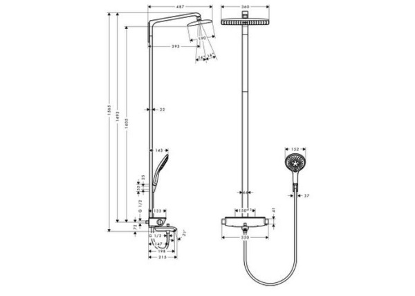 Душевая стойка hansgrohe Raindance Select Showerpipe 27113400
