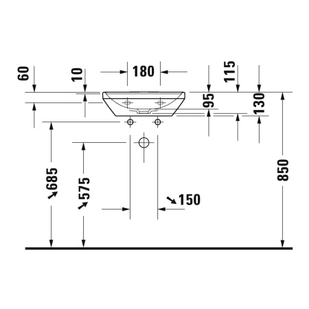 Раковина Duravit D-Neo 45 0738450041
